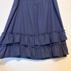 New Directions A-Line Skirt in Deep Blue With ruffles